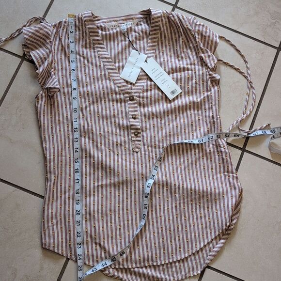 NWT Veronica Beard Sleeveless Blakely Top Striped V-Neck Red White Size 6 - Picture 8 of 9